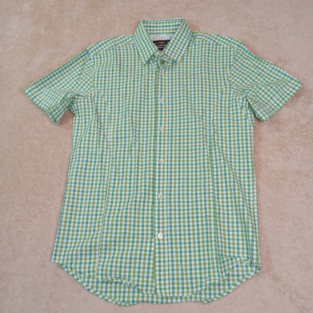 Wil Stiles Limited Edition‎ Short Sleeve Button Down Shirt Green Check Small